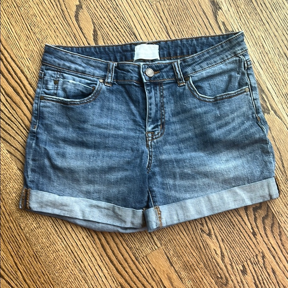Caslon Blue Jean Shorts with Cuffed Hem